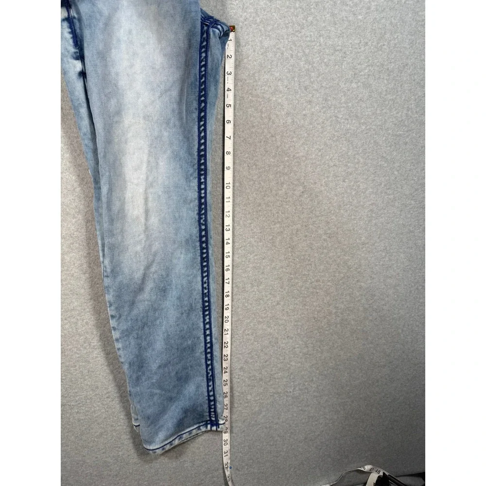 True Religion World Tour 36x29 Light Acid Wash Straight Leg Jeans USA Made Flap